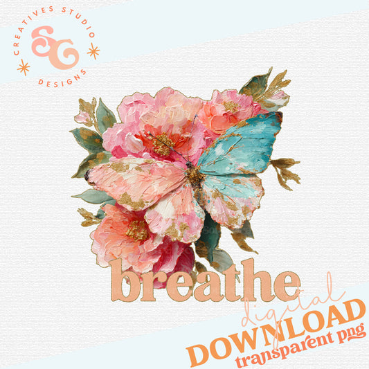 BREATHE BUTTERFLY ON FLOWERS