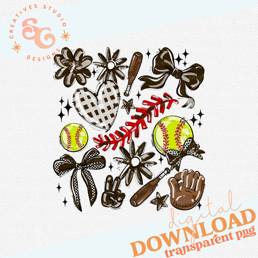 BROWN PLAY BALL COLLAGE SOFTBALL