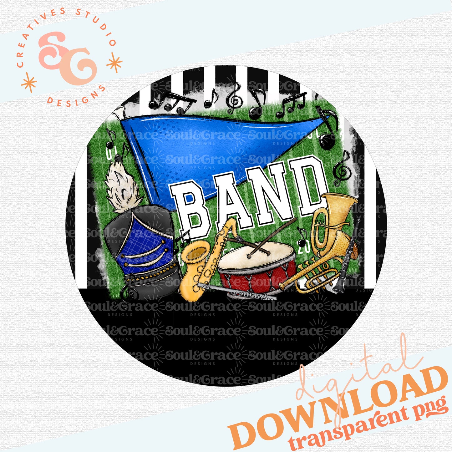 Band Tag Ornament Blue