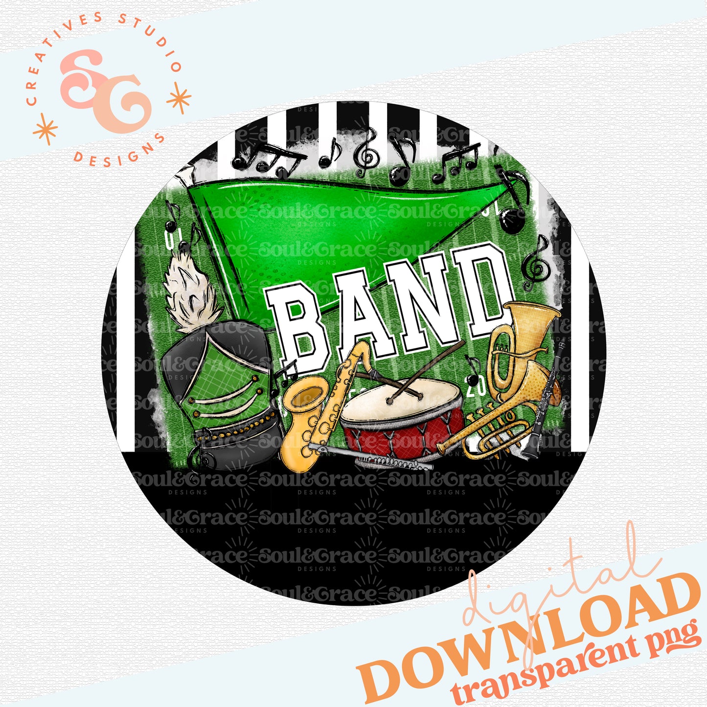 Band Tag Ornament Green