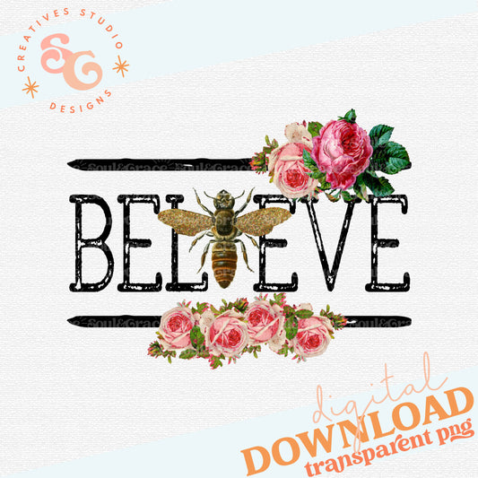 Believe Bee and Roses Vintage