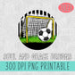 Soccer - Bag Tag - Door Hanger - Ornament - Black