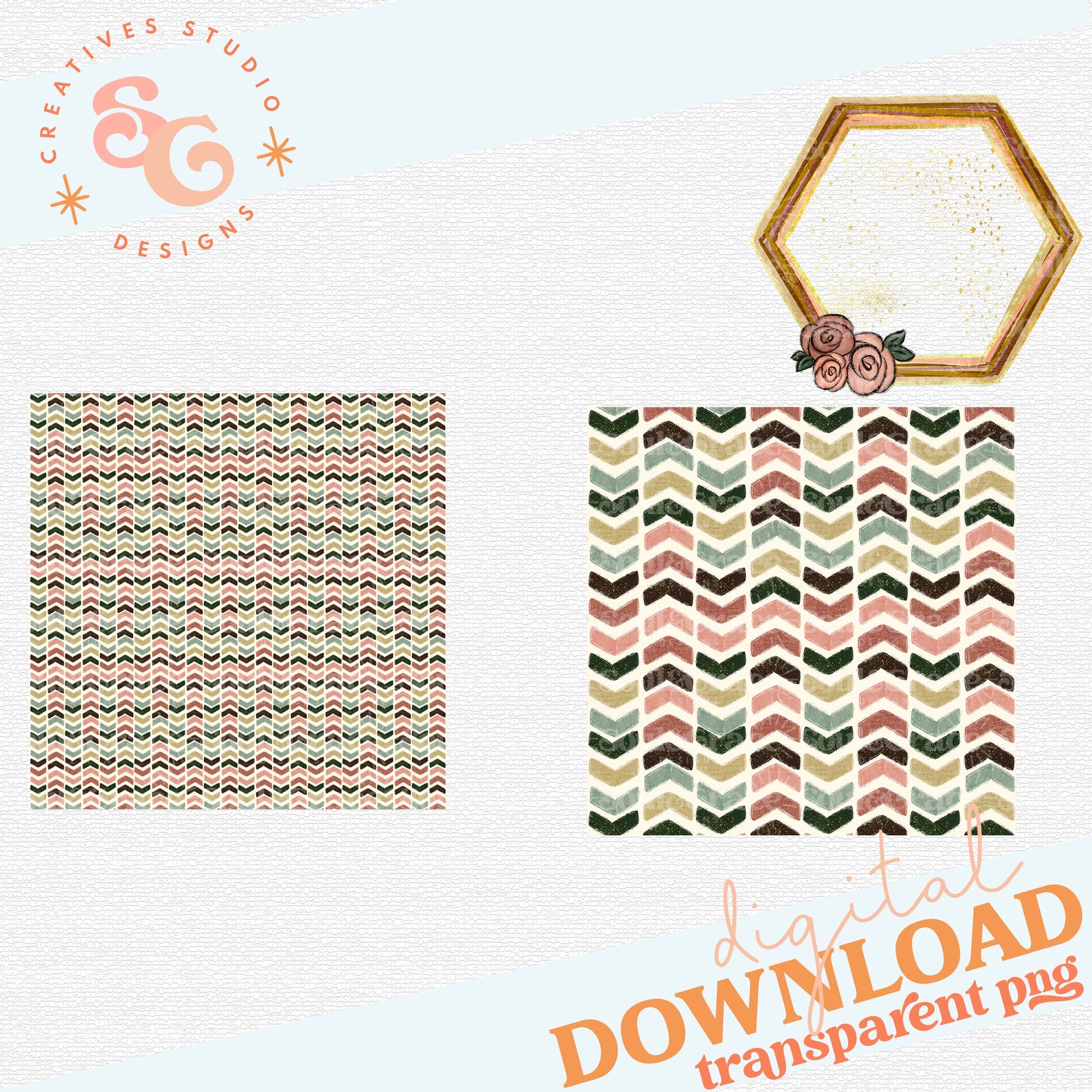 Boho Arrows Digital Paper and Monogram Frame/Background