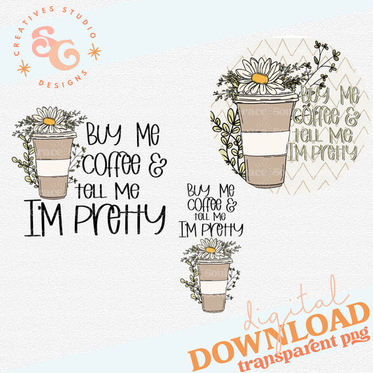 Buy Me Coffee and Tell Me I'm Pretty Motel Key Chain, Bag Tag Design Set