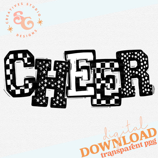 CHEER SO SPORTY BLACK WHITE