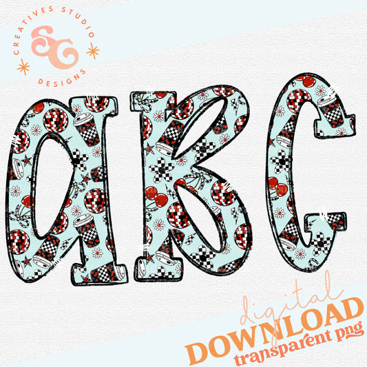 CHERRY DAISY ALPHABET PATTERN