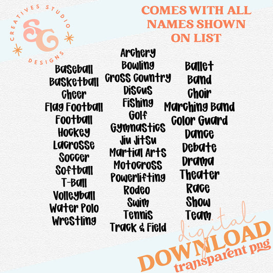 NECKLINE  ACTIVITIES SET - 45 NAMES INCLUDED