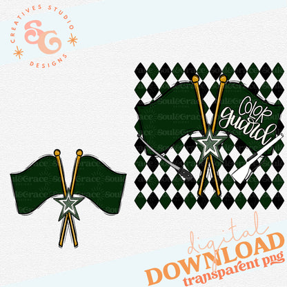 COLOR GUARD ARGYLE DARK GREEN