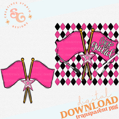 COLOR GUARD ARGYLE PINK