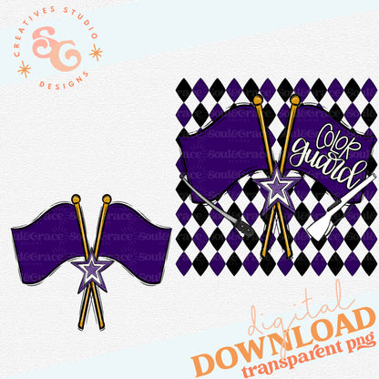 COLOR GUARD ARGYLE PURPLE