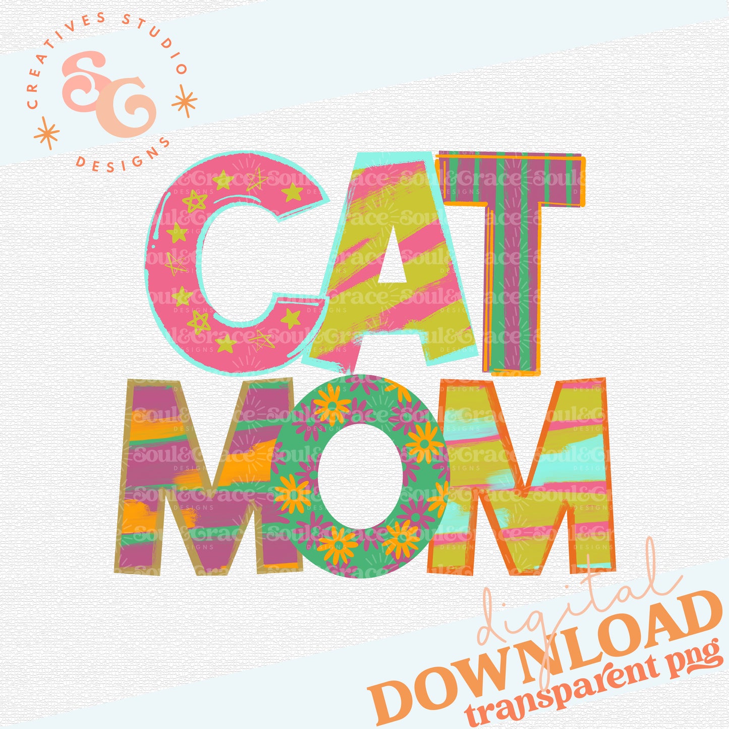 Cat Mom Colorful