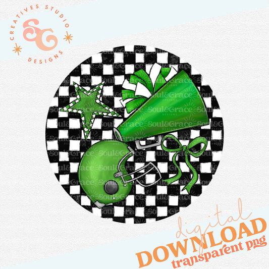 Check Sports Buttons and Bag Tags green
