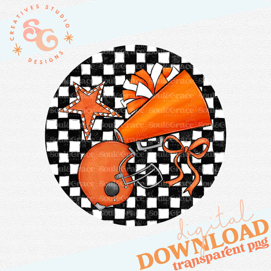 Check Sports Buttons and Bag Tags orange