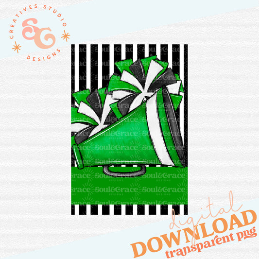 Team Spirit Cheer Garden Flag Green