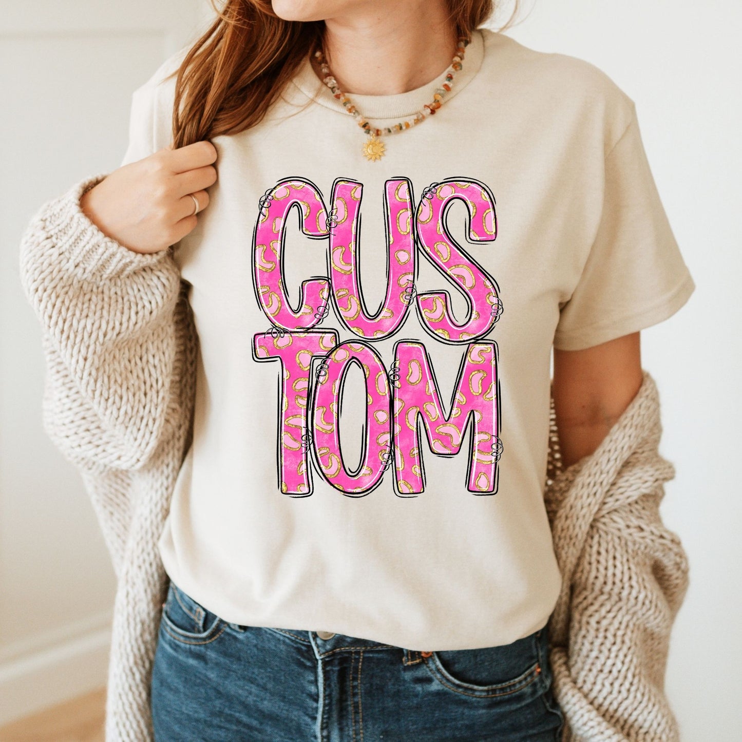 CHEETAH COLOR PINK ALPHABET