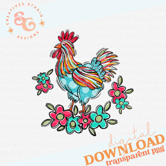 Chicken and Flowers Element