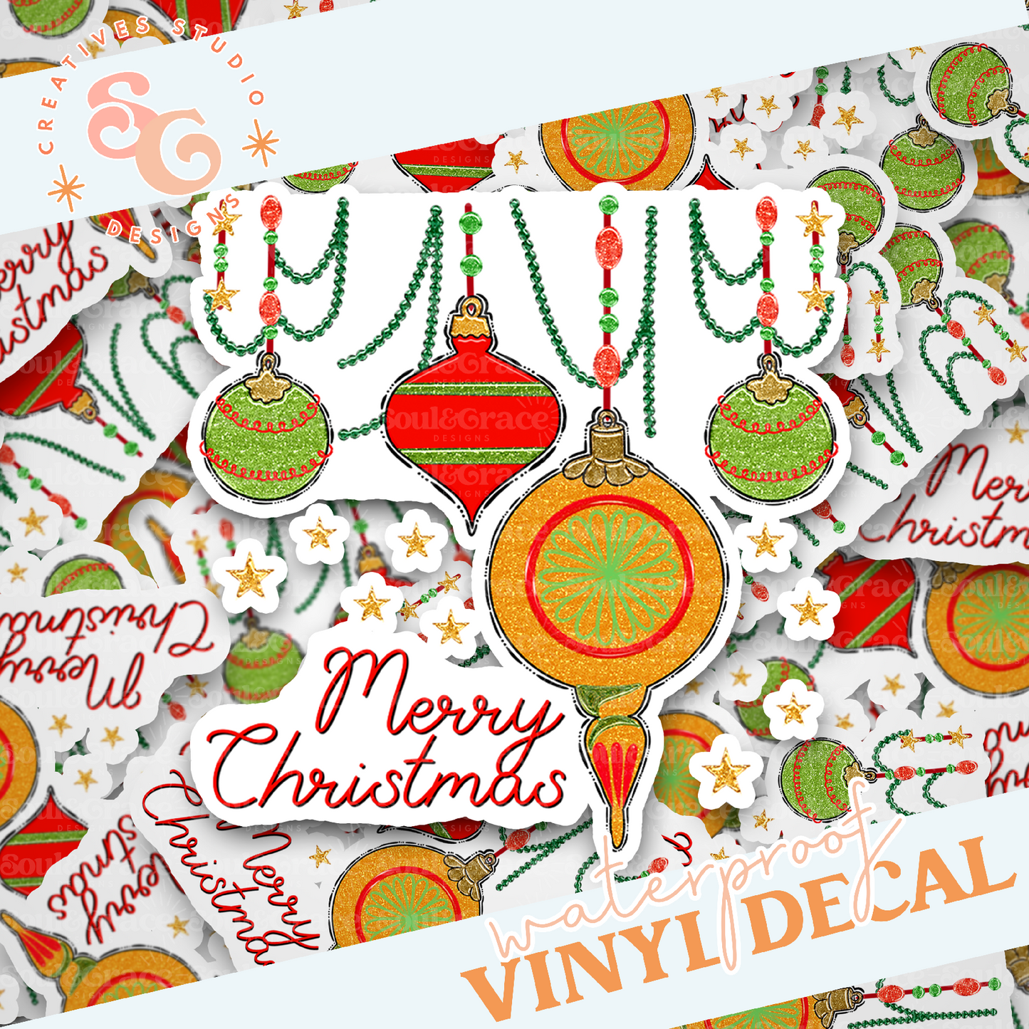 Christmas Ornaments Vinyl Decal