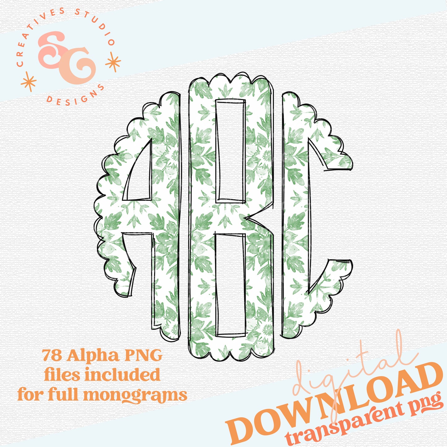 Christmas Toile Monogram Alphabet