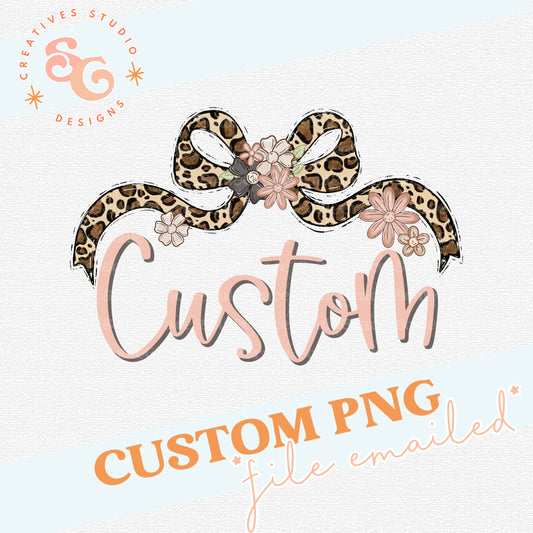 LEOPARD BOW CUSTOM NAME