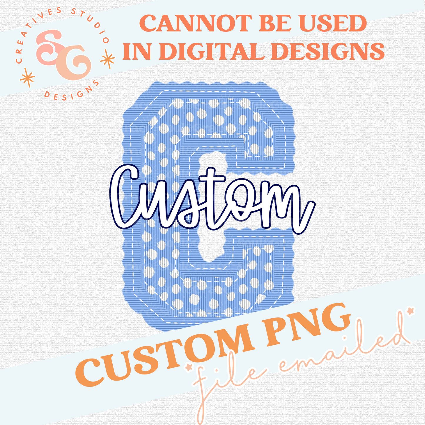 LETTERMAN STITCH INITIAL CUSTOM - DOTS
