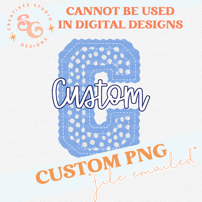 LETTERMAN STITCH INITIAL CUSTOM - DOTS