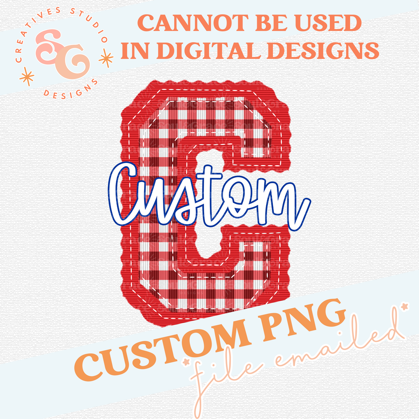 LETTERMAN STITCH INITIAL CUSTOM - GINGHAM