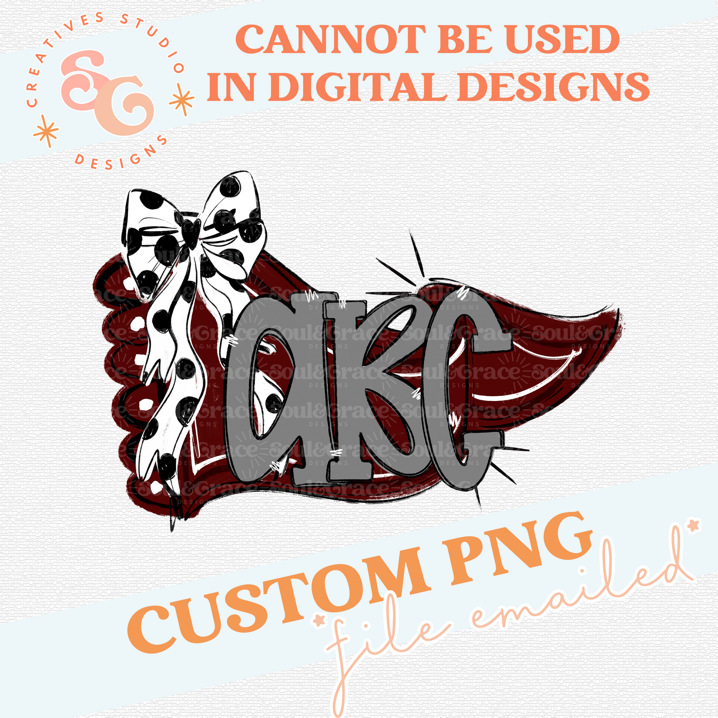 PENNANTS AND BOWS MASCOT CUSTOM - BLOCK LETTERING