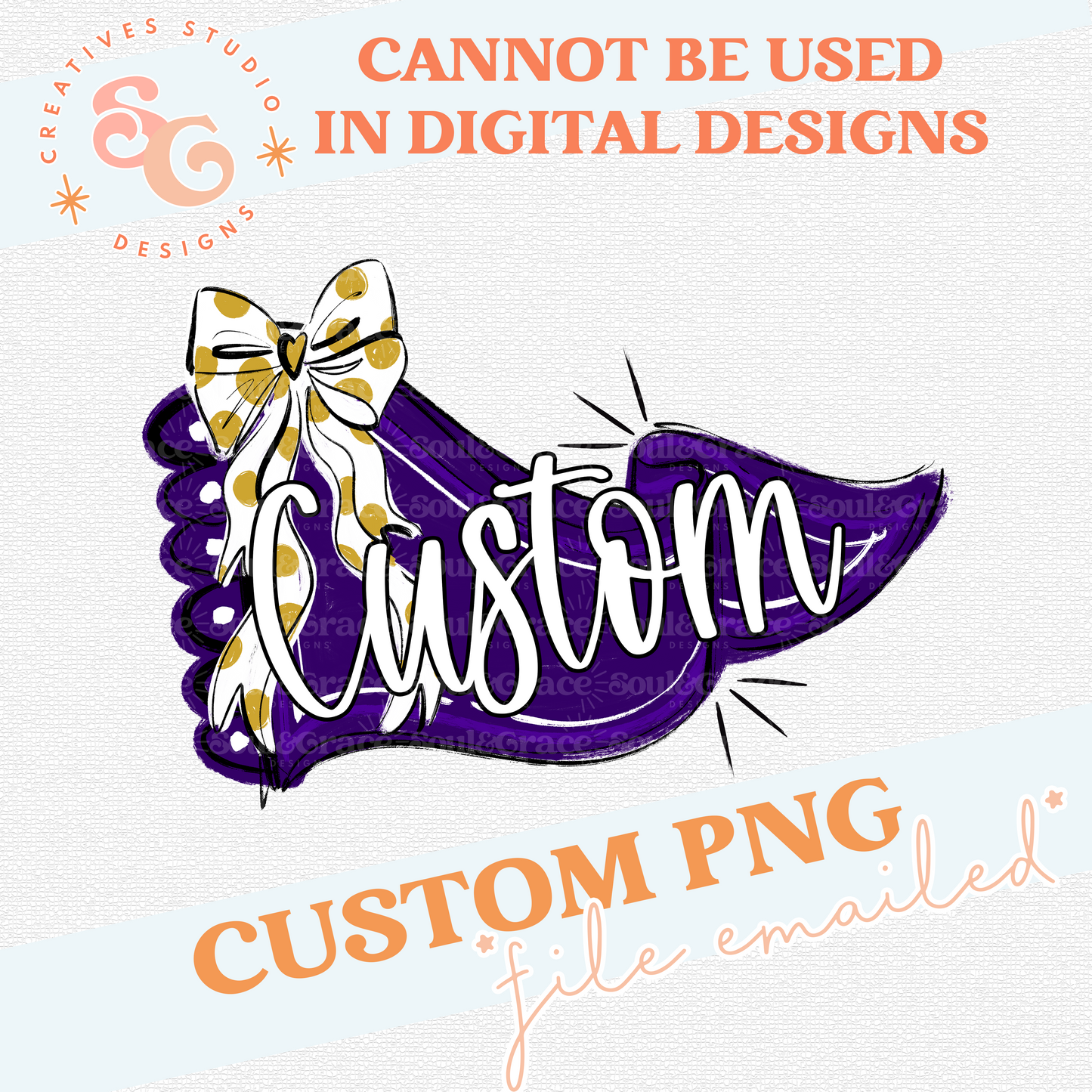 PENNANTS AND BOWS MASCOT CUSTOM - SCRIPT LETTERING