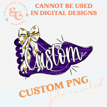 PENNANTS AND BOWS MASCOT CUSTOM - SCRIPT LETTERING