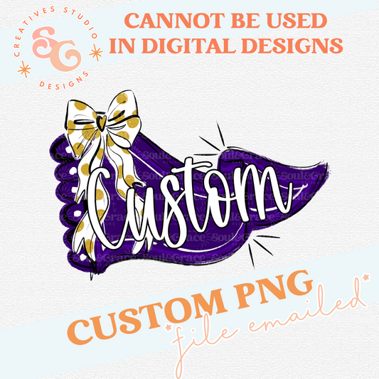 PENNANTS AND BOWS MASCOT CUSTOM - SCRIPT LETTERING