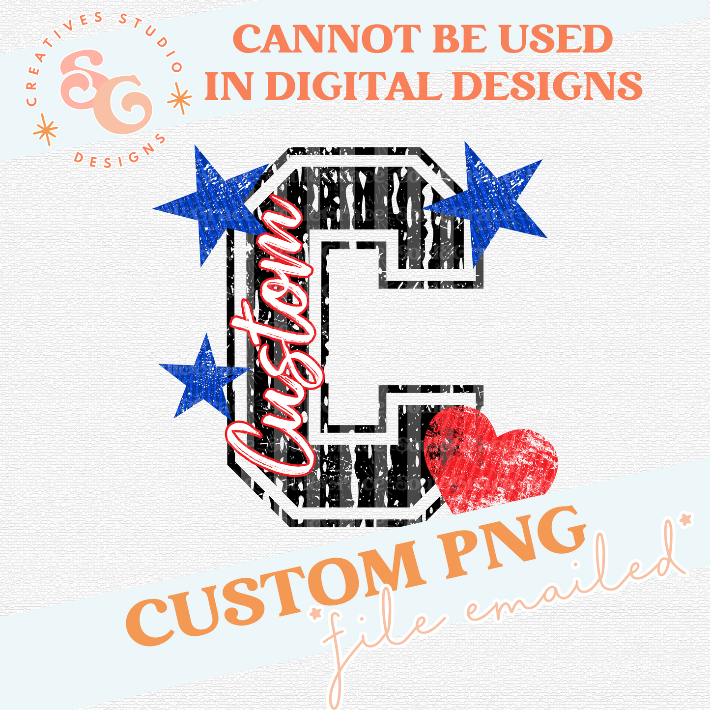 PEP RALLY INITIAL CUSTOM (MAX 3 LETTERS)