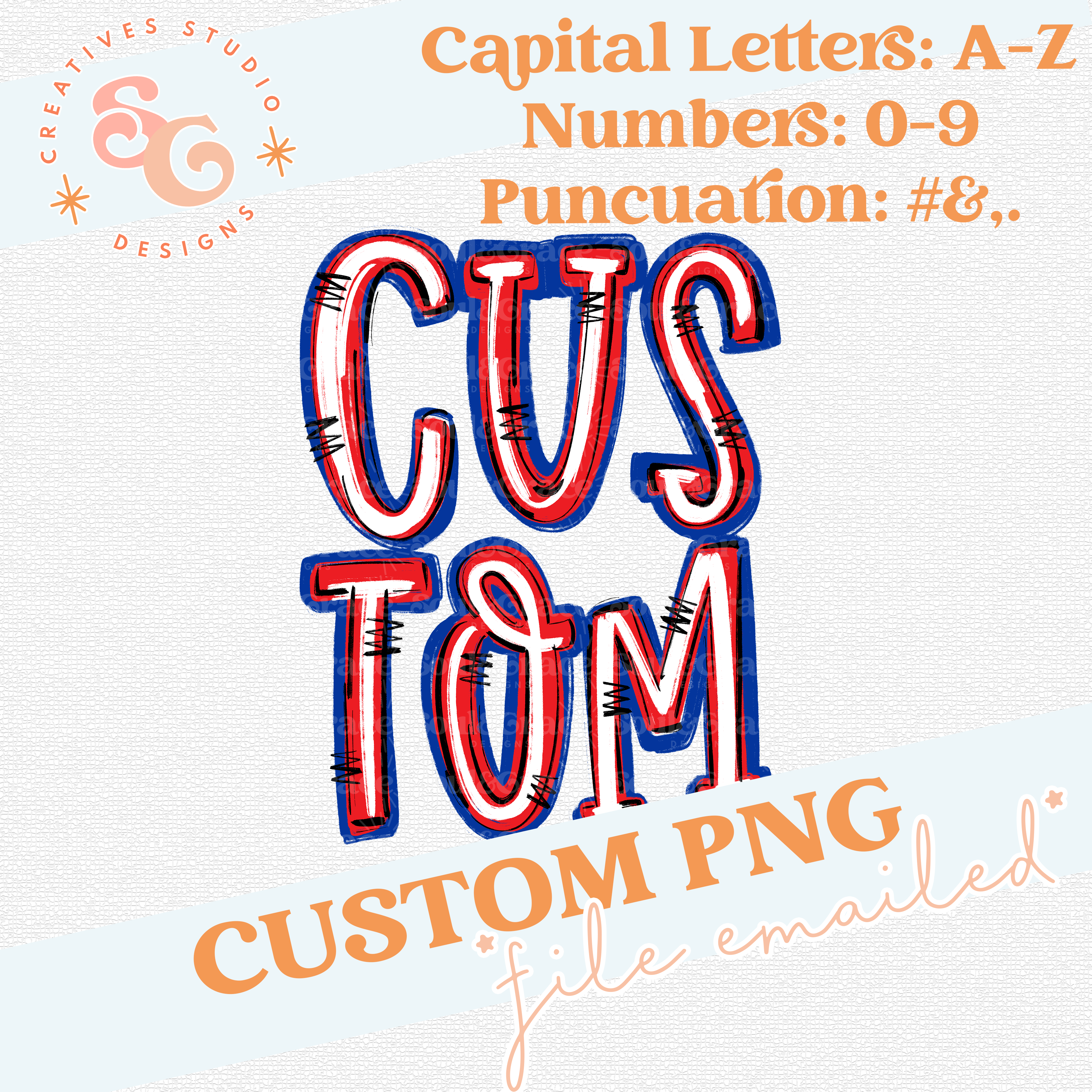 Custom Full Word Custom Team Spirit Stacked PNG - Full Word Mascot Design for DTF ...