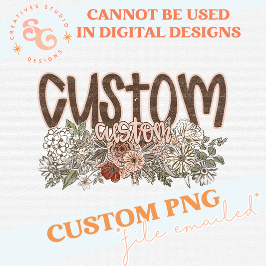VINTAGE FLORAL NAMES CUSTOM