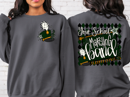 MARCHING BAND ARGYLE DARK GREEN