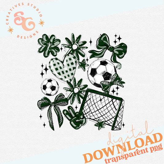 DARK GREEN SOCCER PLAY BALL COLLAGE