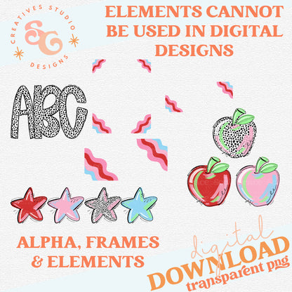 DOTS AND WAVES CLIPBOARD, BANNER AND ERASER MIX & MATCH SET