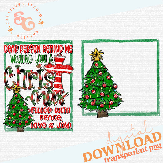 Dear Person Behind Me CHRISTMAS VERSION Front & Back Design