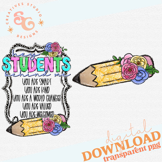 Dear Student Behind Me TEACHER VERSION Front & Back Design
