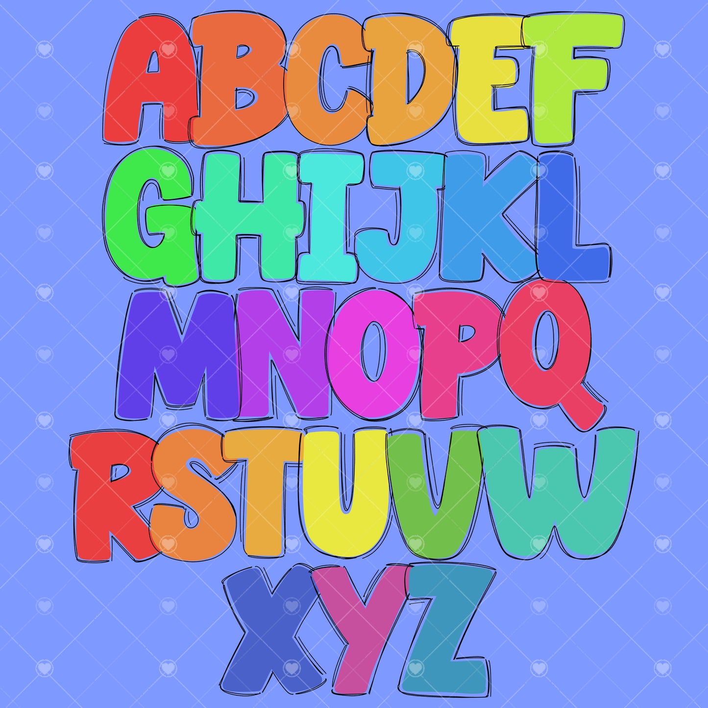 Exclusive Fillable Alphabet Set – SCRIBBLE ALPHABET