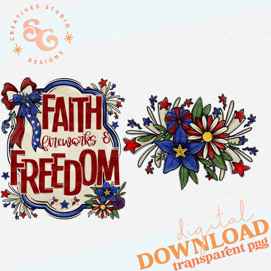 FAITH FIREWORKS AND FREEDOM WITH POCKET DESIGN