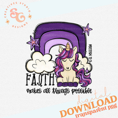 FAITH MAKES ALL THINGS POSSIBLE PURPLE