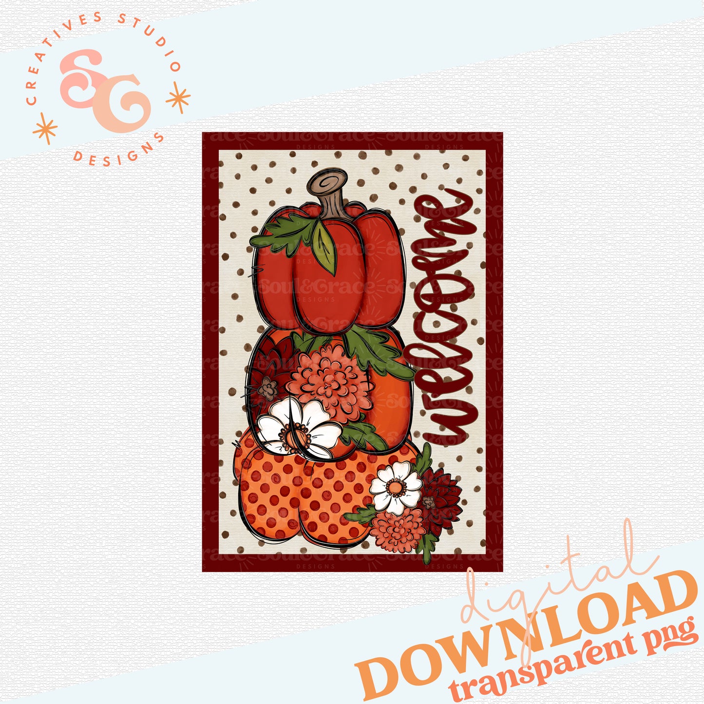 FLOWERY FALL WELCOME GARDEN FLAG