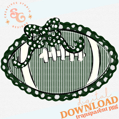 FOOTBALLS AND BOWS DARK GREEN