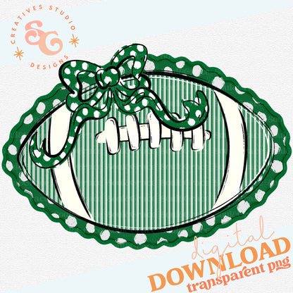 FOOTBALLS AND BOWS KELLY GREEN