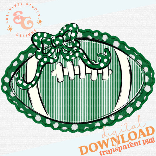 FOOTBALLS AND BOWS KELLY GREEN