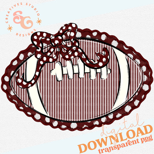 FOOTBALLS AND BOWS MAROON