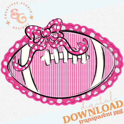 FOOTBALLS AND BOWS PINK