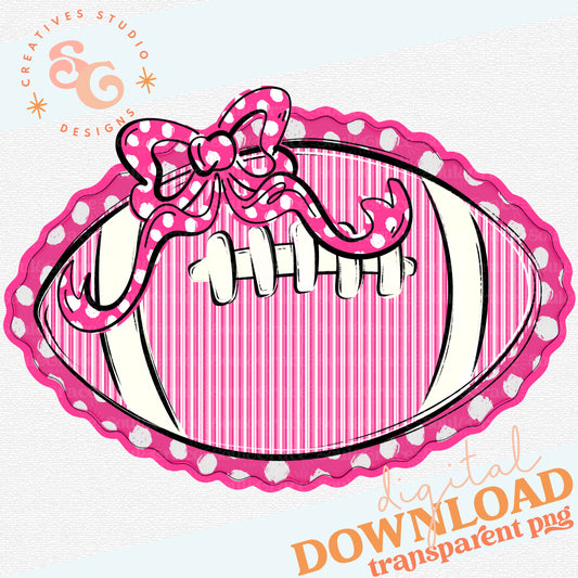 FOOTBALLS AND BOWS PINK