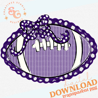 FOOTBALLS AND BOWS PURPLE