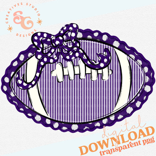 FOOTBALLS AND BOWS PURPLE